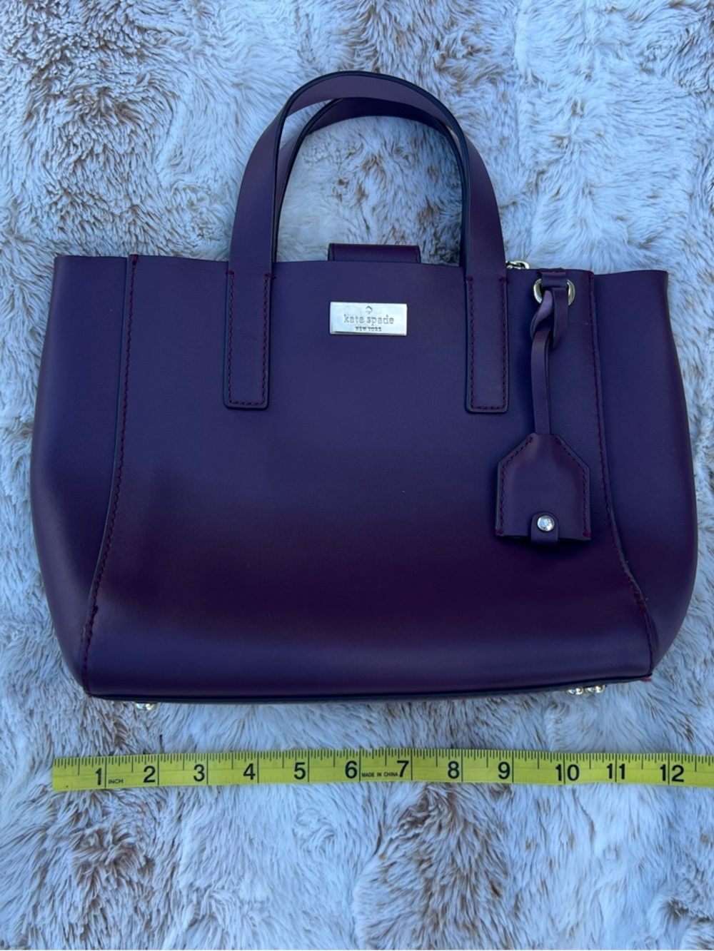 kate spade plum purple leather satchel